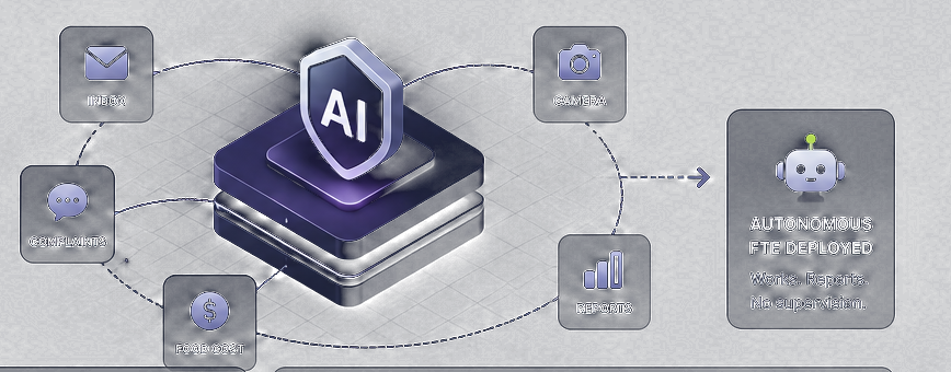 Inbox, complaints, food cost, camera and reports converging into one autonomous FTE, deployed with no supervision